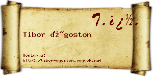 Tibor Ágoston névjegykártya